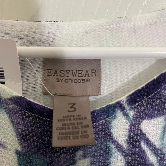 Easywear by Chico's Women's 3/4 sleeve mesh top NWT Size 3 - Picture 5 of 10
